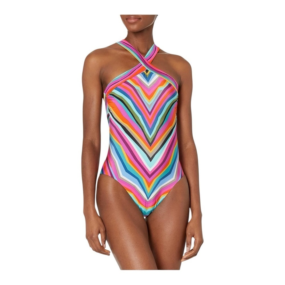 Trina Turk Women's Standard Louvre Reversible High Neck One Piece